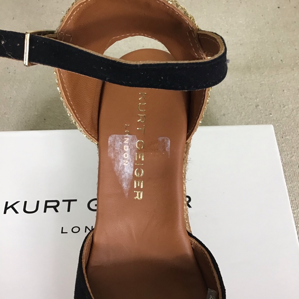 Kurt Geiger Monty blk wedge espadrilles Sz. 7.5 - Picture 7 of 15